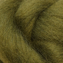 Load image into Gallery viewer, Olive green Corriedale Wool Roving