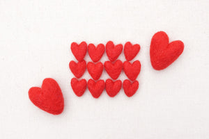 Red Mini Felt Hearts