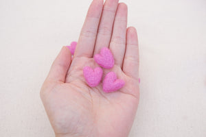 Bubblegum Pink Mini Felt Hearts