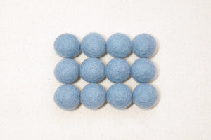 Sailor Blue Wool Felt Balls - 10mm, 20mm, 25mm