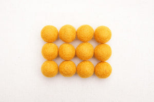 Marigold Wool Felt Balls - 10mm, 20mm, 25mm