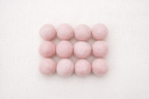 barely pink wool felt balls