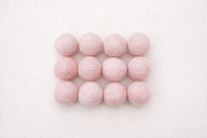 barely pink wool felt balls