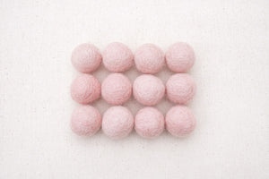 Barely Pink Wool Felt Balls - 10mm, 20mm, 25mm