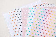 Load image into Gallery viewer, Mini Metallic Rainbow Hearts on Barely Pink Felt