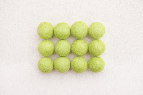 Lime Wool Felt Balls - 10mm, 20mm, 25mm
