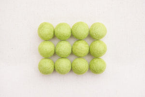 Lime Wool Felt Balls - 10mm, 20mm, 25mm
