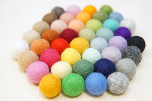 Charcoal Wool Felt Balls - 10mm, 20mm, 25mm