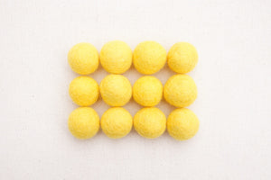 Canary Wool Felt Balls - 10mm, 20mm, 25mm