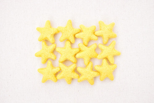 canary yellow felt stars