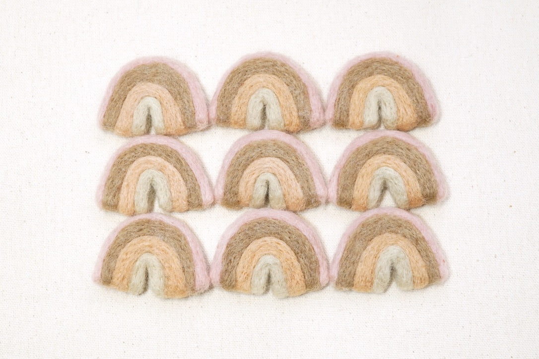 Mini Felt Rainbows - Neutral