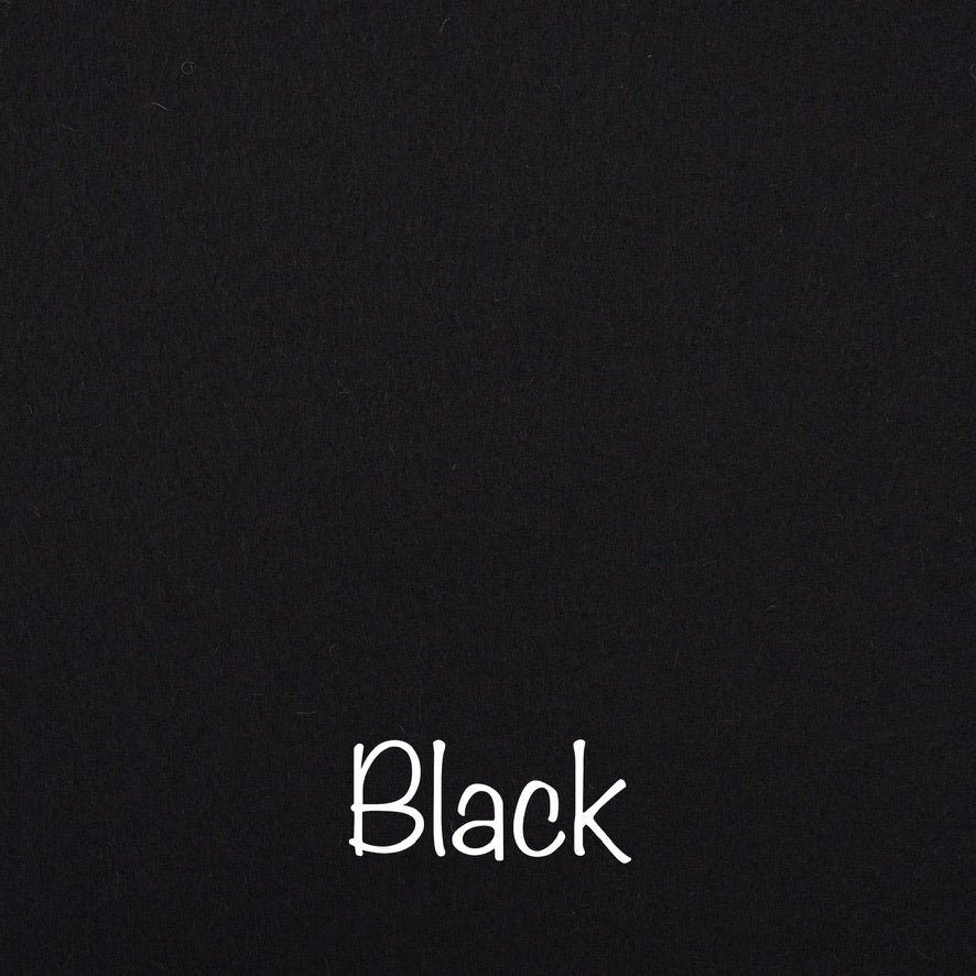 black 100% wool felt