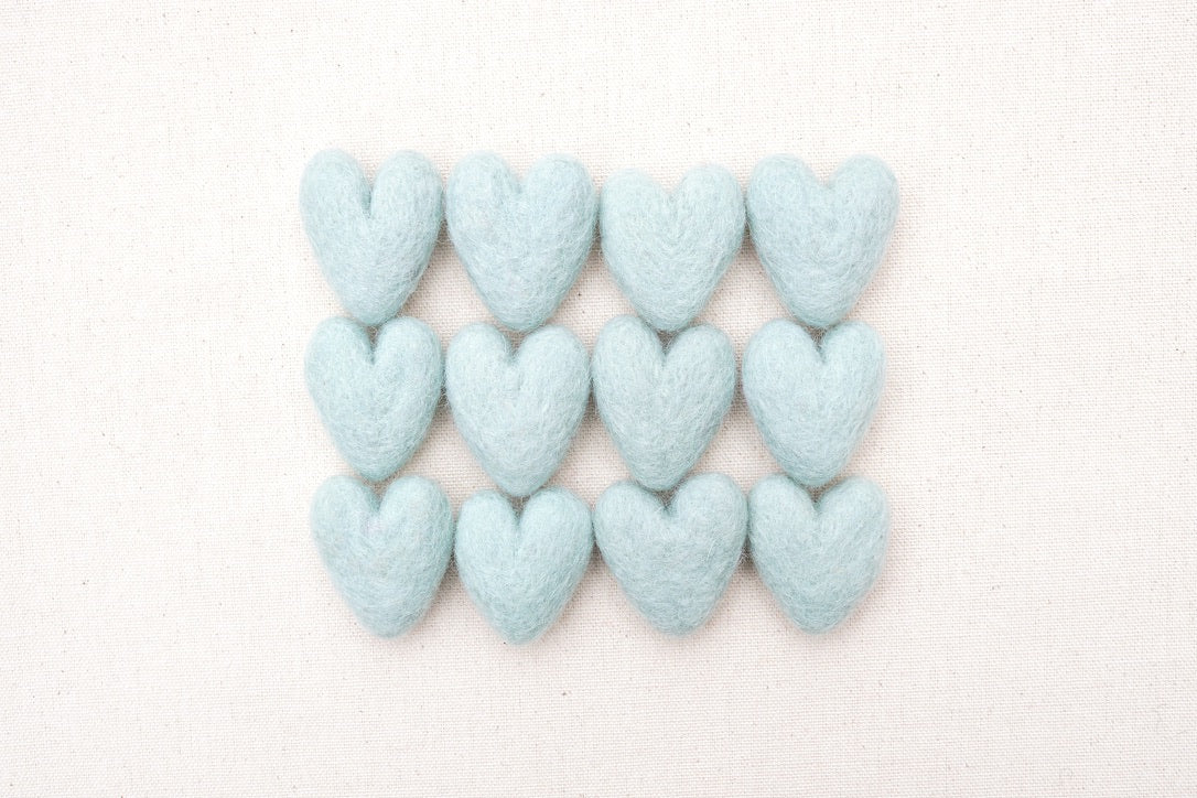 blue felt hearts