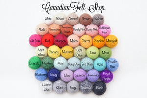 Baby Blue Wool Felt Balls - 10mm, 25mm (Discontinued - 50% discount applied at checkout)