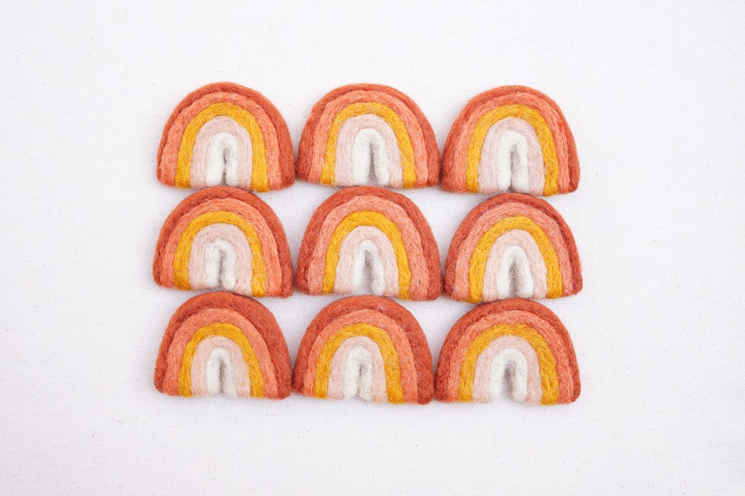 neutral felt rainbows