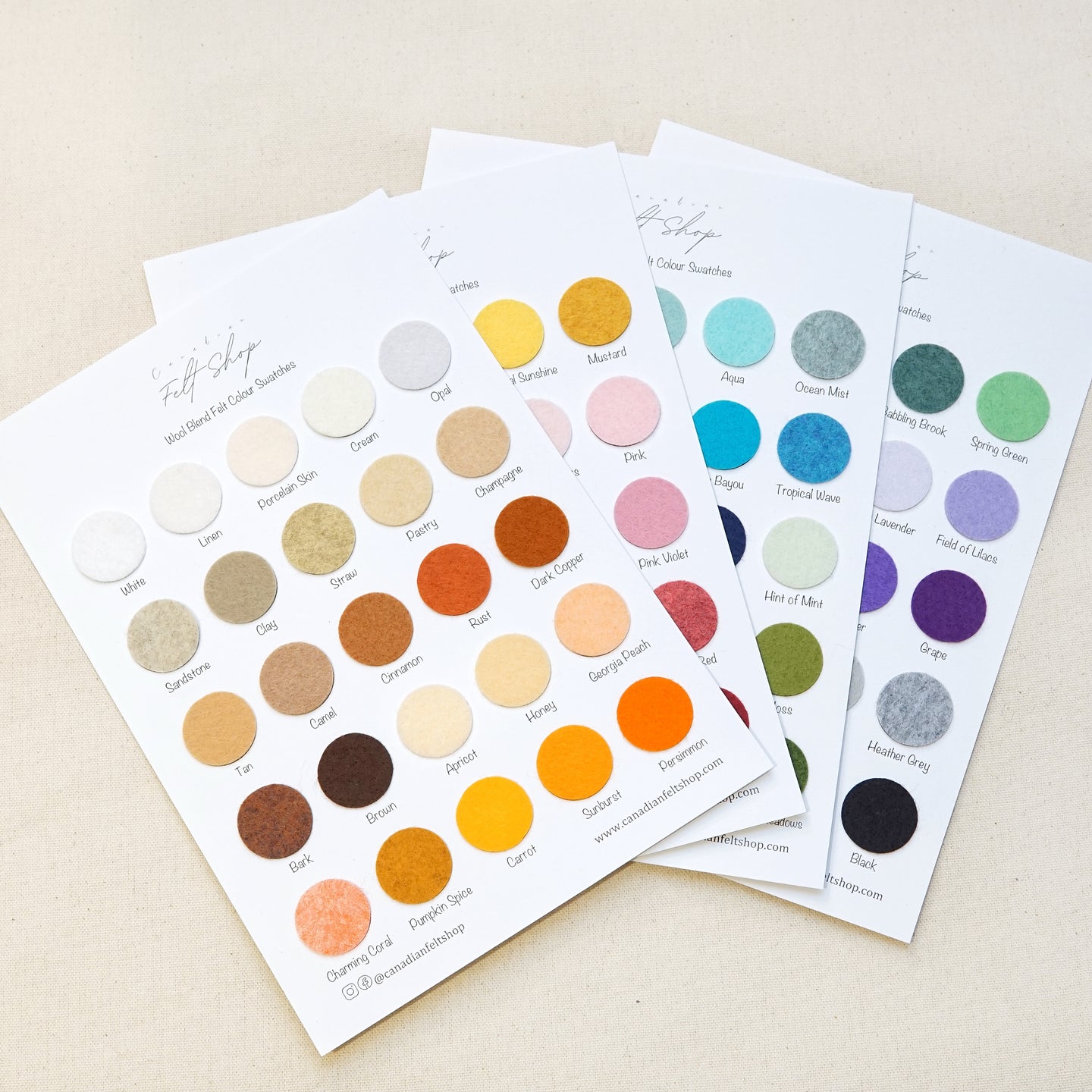 Swatch Cards - Wool Blend