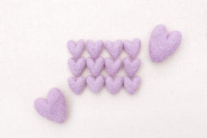 Lilac Mini Felt Hearts