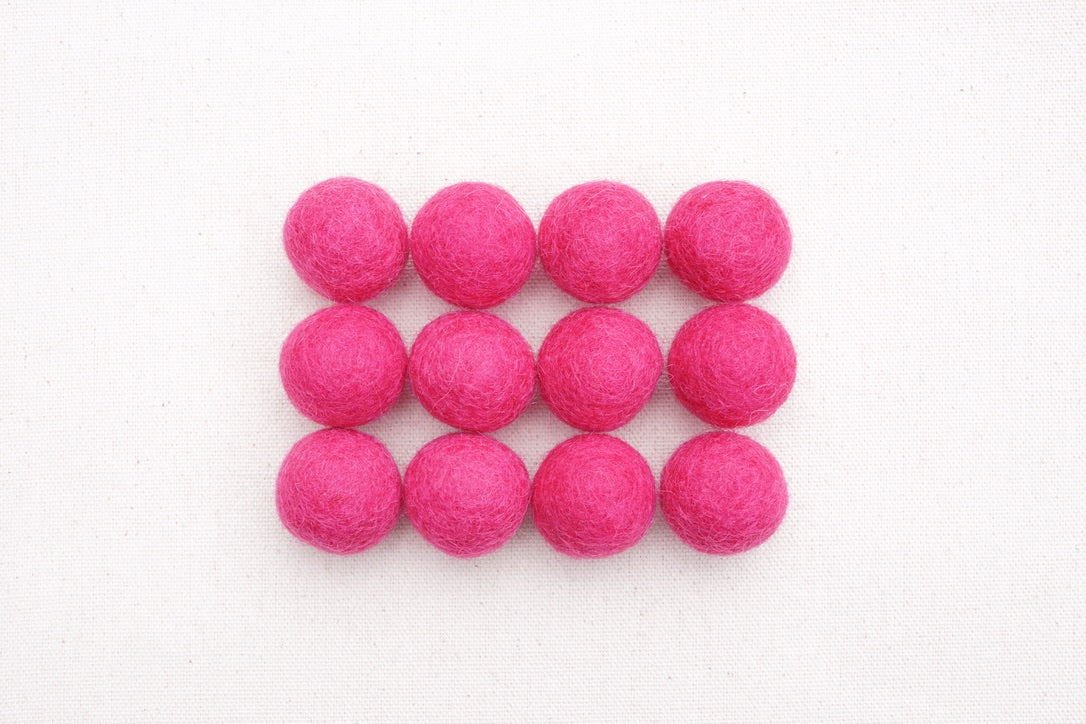Wild Rose Wool Felt Balls - 10mm, 20mm, 25mm