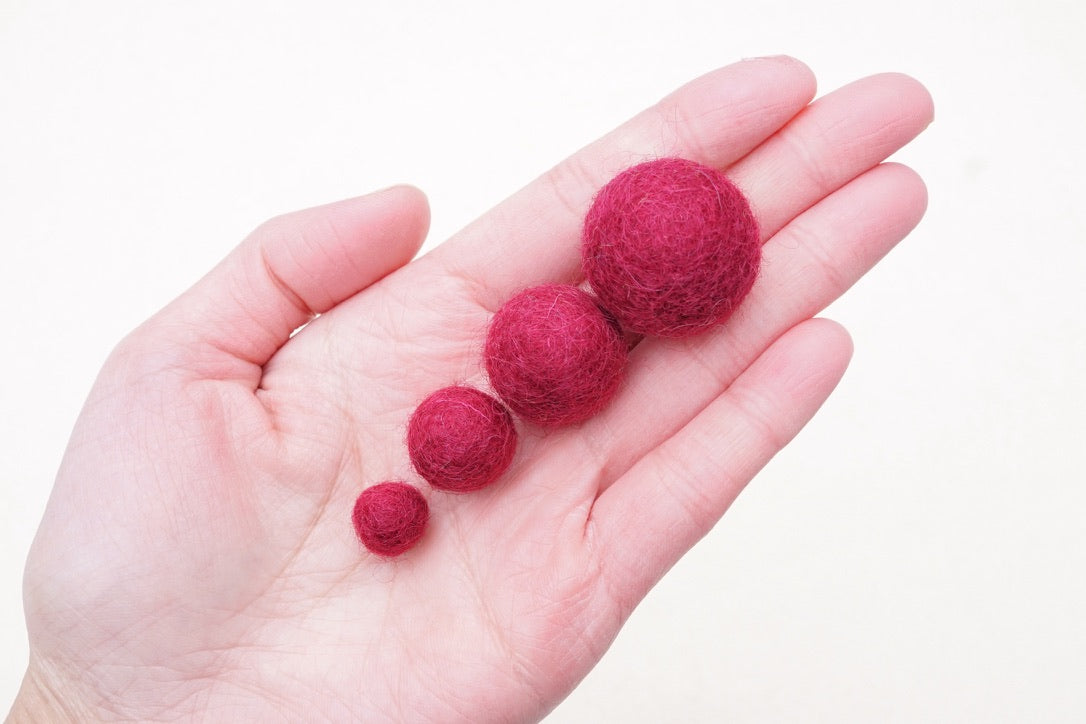 White Wool Felt Balls - 10mm, 15mm, 20mm, 25mm