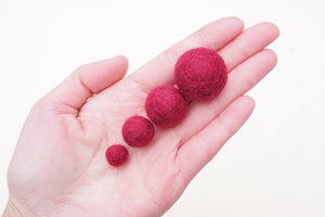 Charcoal Wool Felt Balls - 10mm, 20mm, 25mm