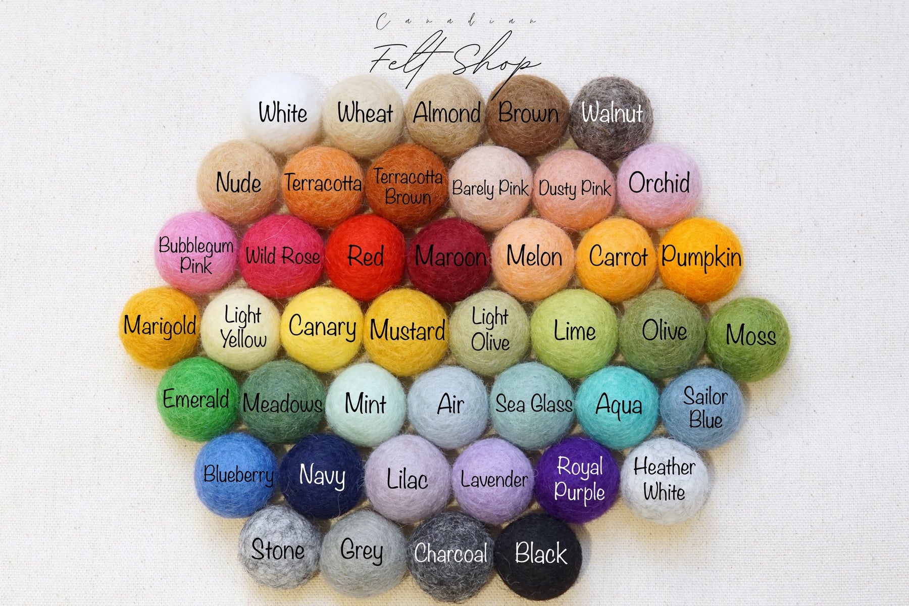 Emerald Wool Felt Balls - 10mm, 20mm, 25mm