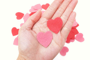 small felt hearts