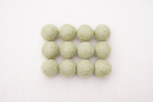 Light Olive Wool Felt Balls - 10mm, 20mm, 25mm
