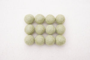 Light Olive Wool Felt Balls - 10mm, 20mm, 25mm