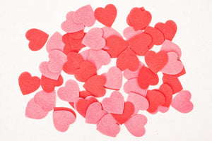 small felt hearts