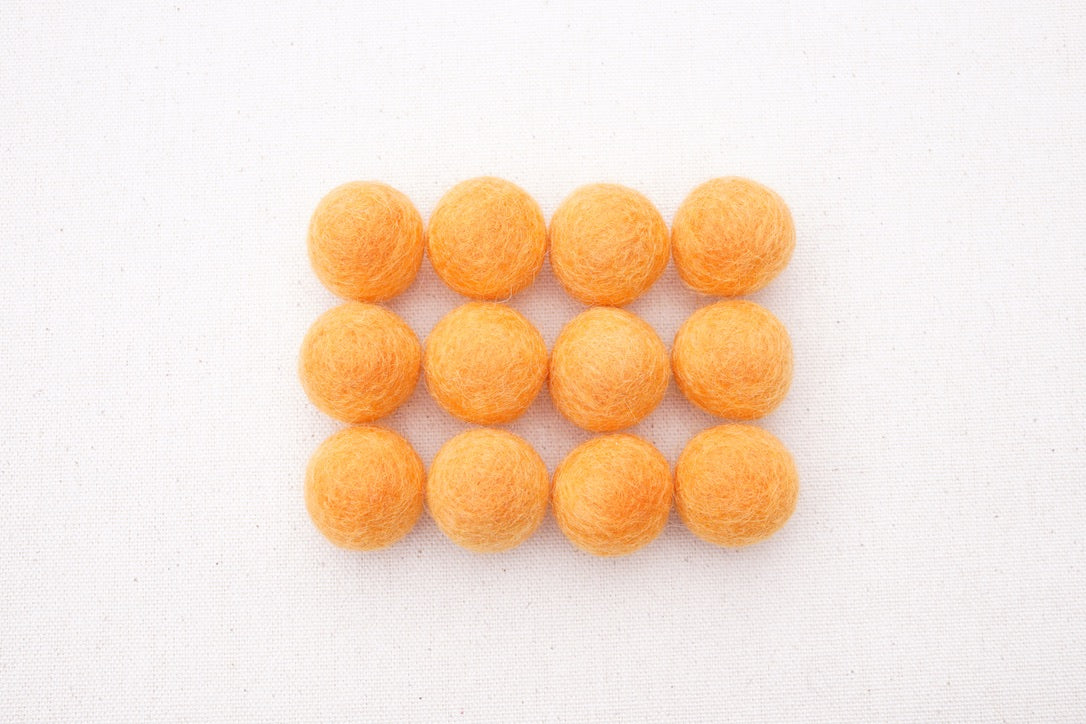 carrot wool felt balls