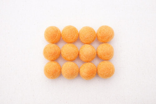 Carrot Wool Felt Balls - 10mm, 20mm, 25mm