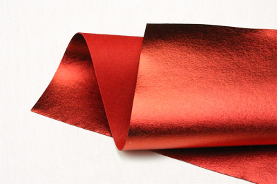 red brushed metallic felt