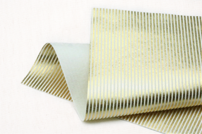 metallic gold stripes on white felt