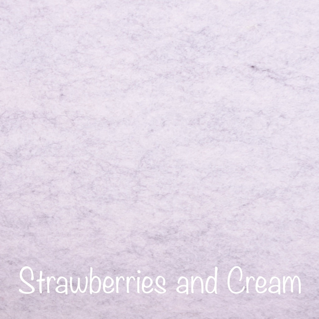 strawberries and cream, heathered light pink 100% wool felt