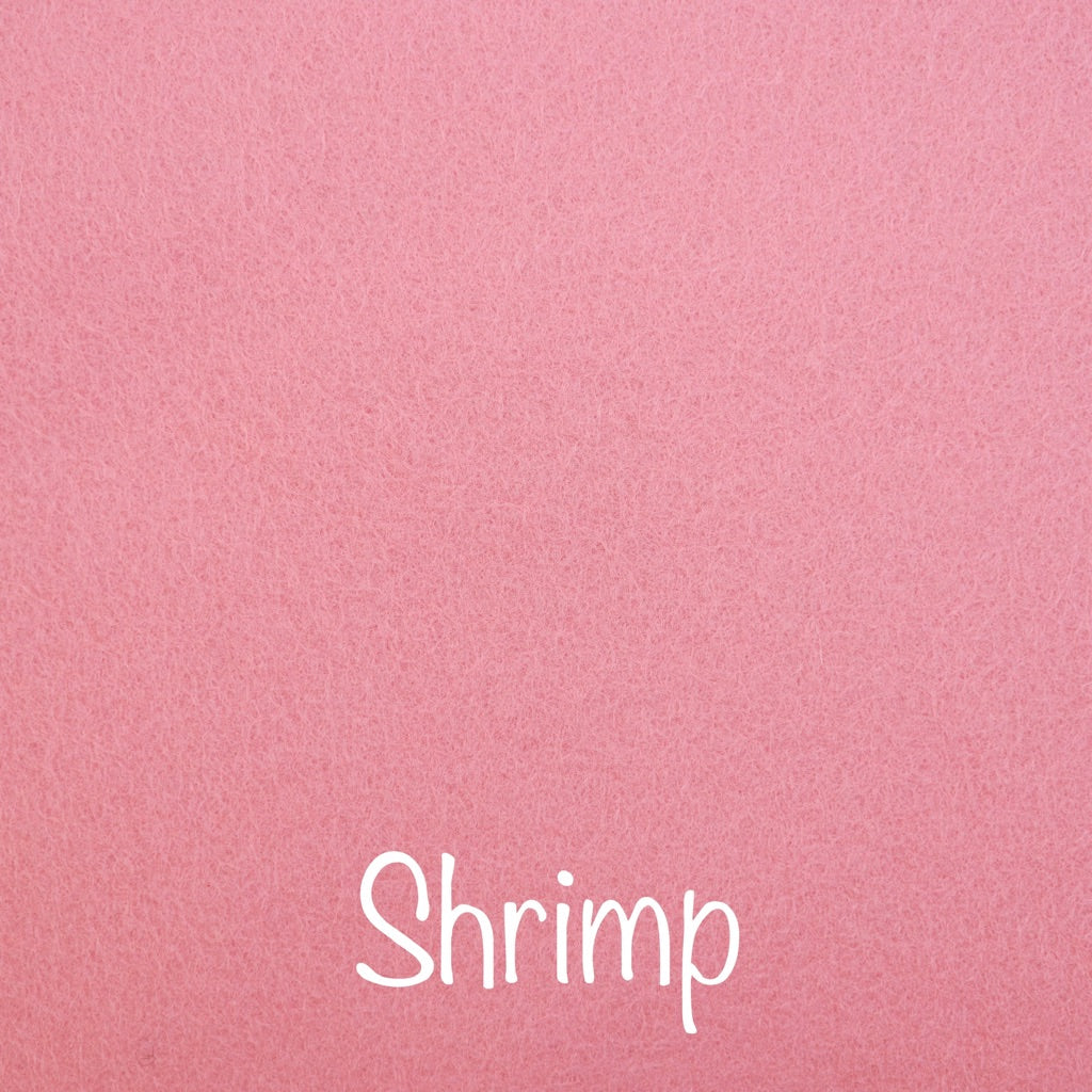 shrimp, pink 100% wool felt