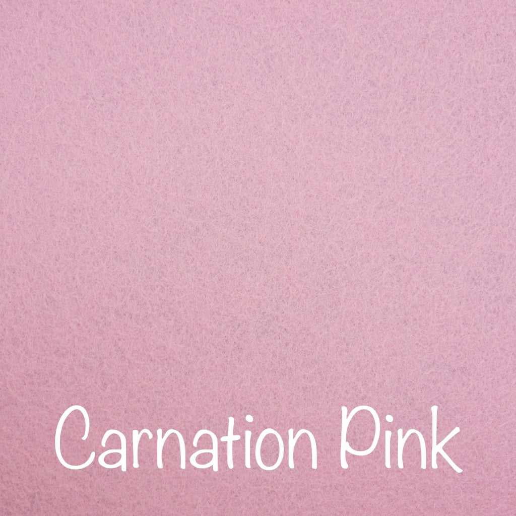 carnation pink, light pink 100% wool felt