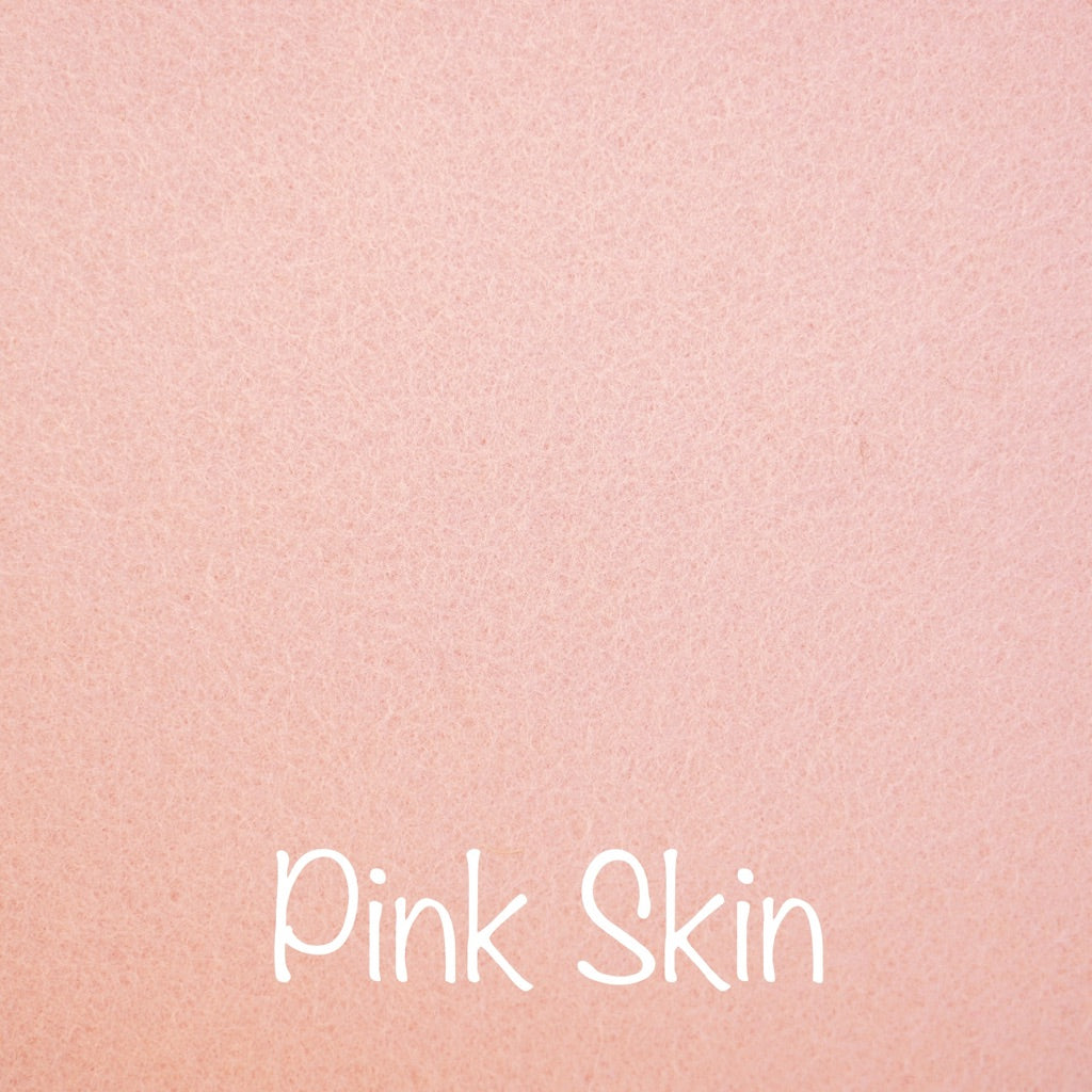 Pink skin, light pink 100% wool felt