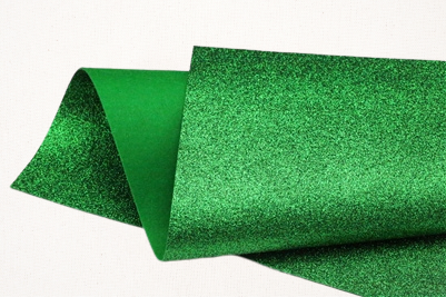 Kelly green glitter felt