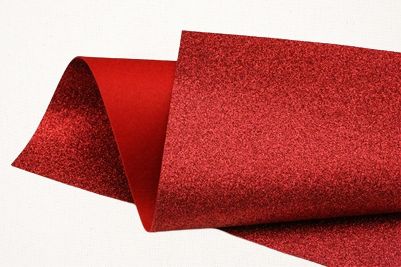 Red glitter felt