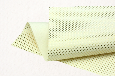 metallic gold dots on white felt