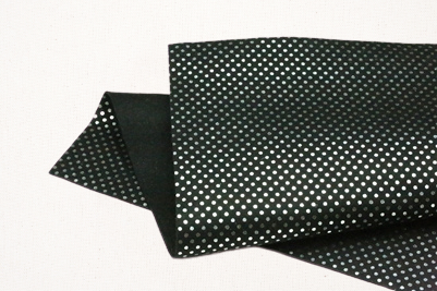 metallic silver dots on black felt