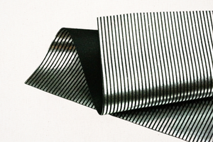 metallic silver stripes on black felt