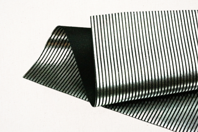 metallic silver stripes on black felt