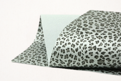 metallic silver mini leopard felt
