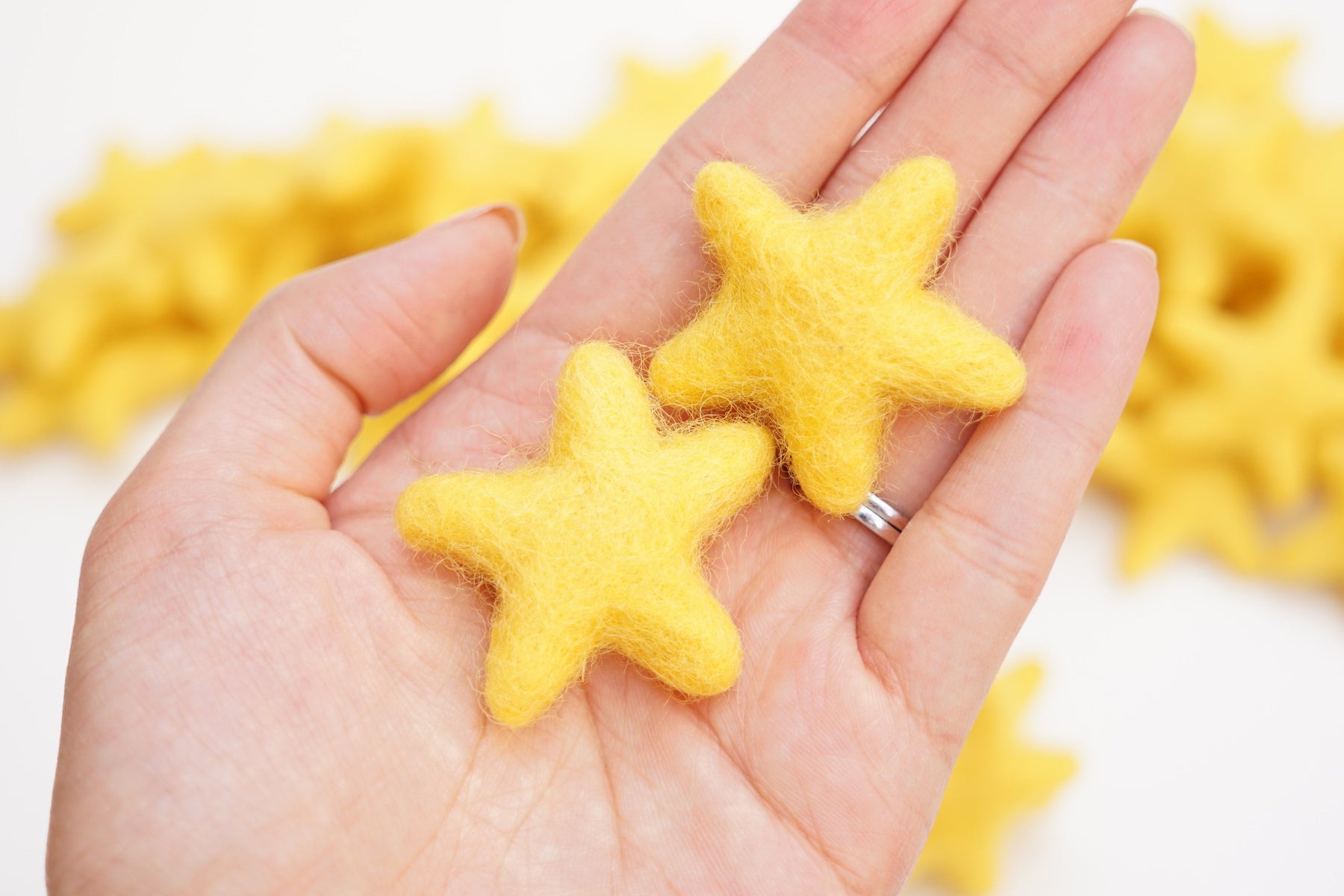 canary yellow felt stars