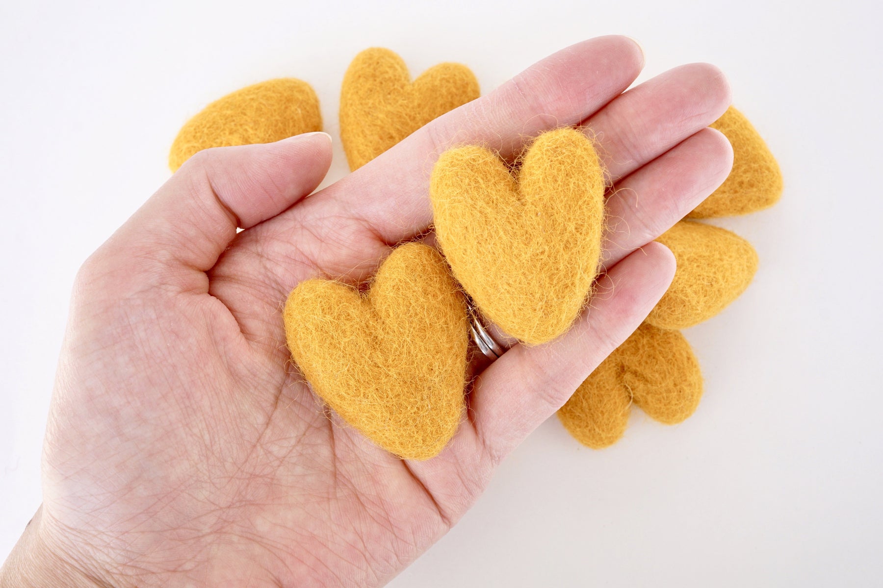 Marigold Felt Hearts