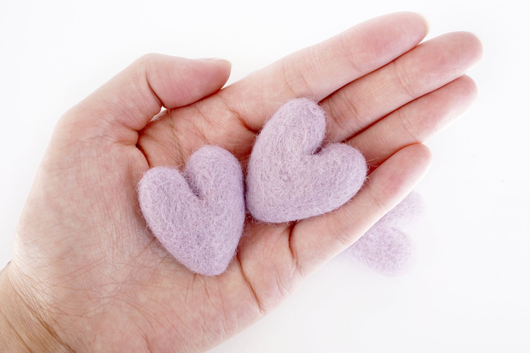 Lilac Felt Hearts