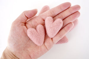 dusty pink felt hearts
