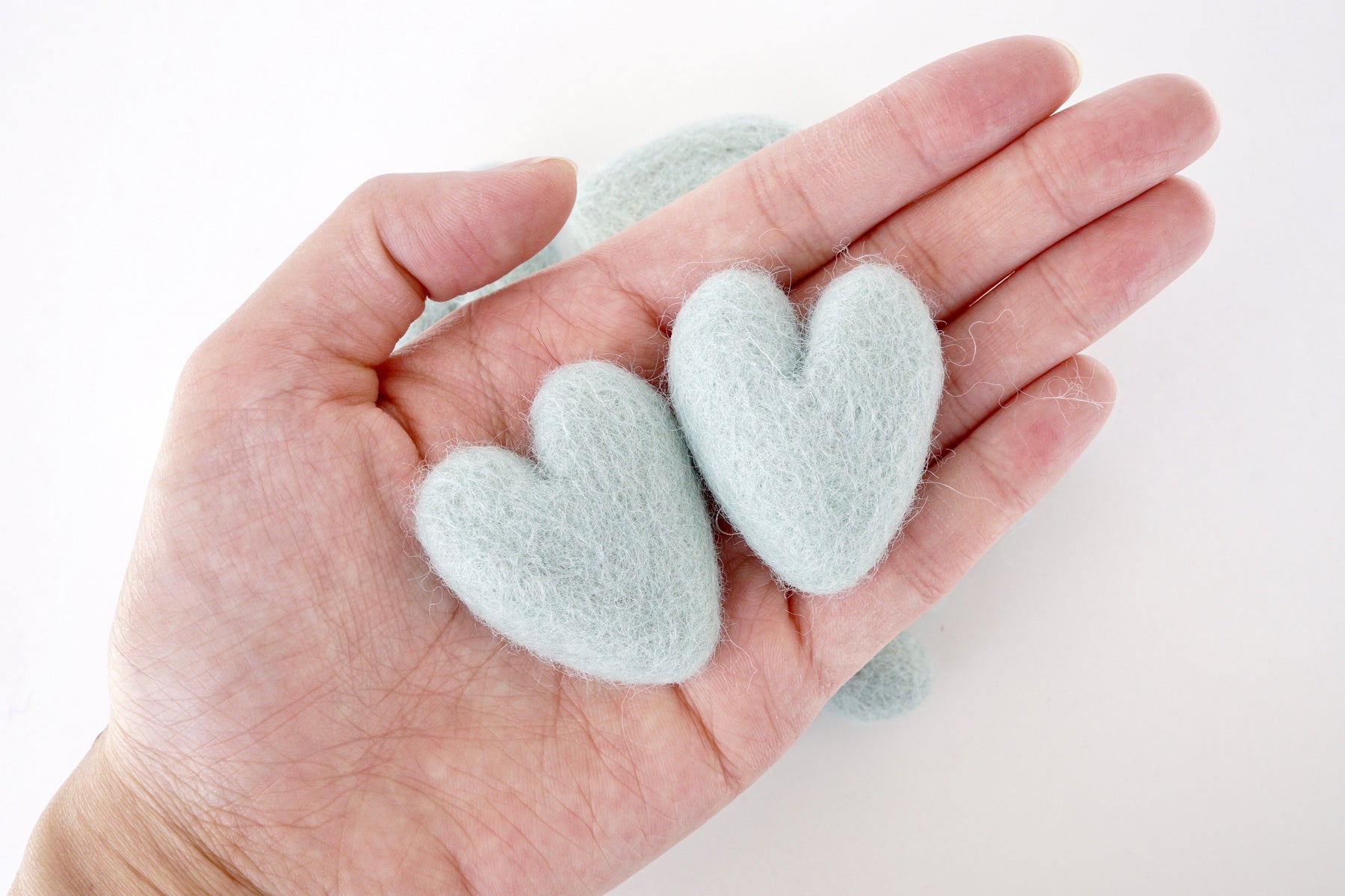 baby blue felt hearts