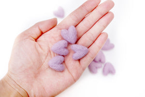 mini lilac purple felt hearts